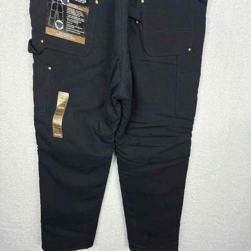 Carhartt Arctic Quilt Lined Bibs Overalls Mens 42x34 R03 BLK Black NWT‎ NOS